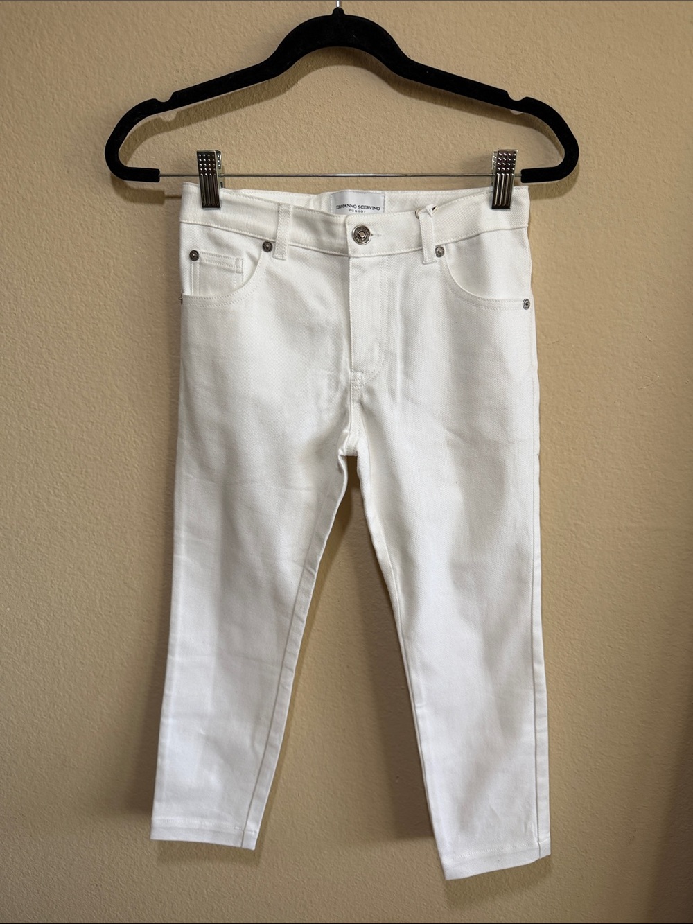 NWT Ermanno Scervino Junior Girls White Skinny Jeans Size 8